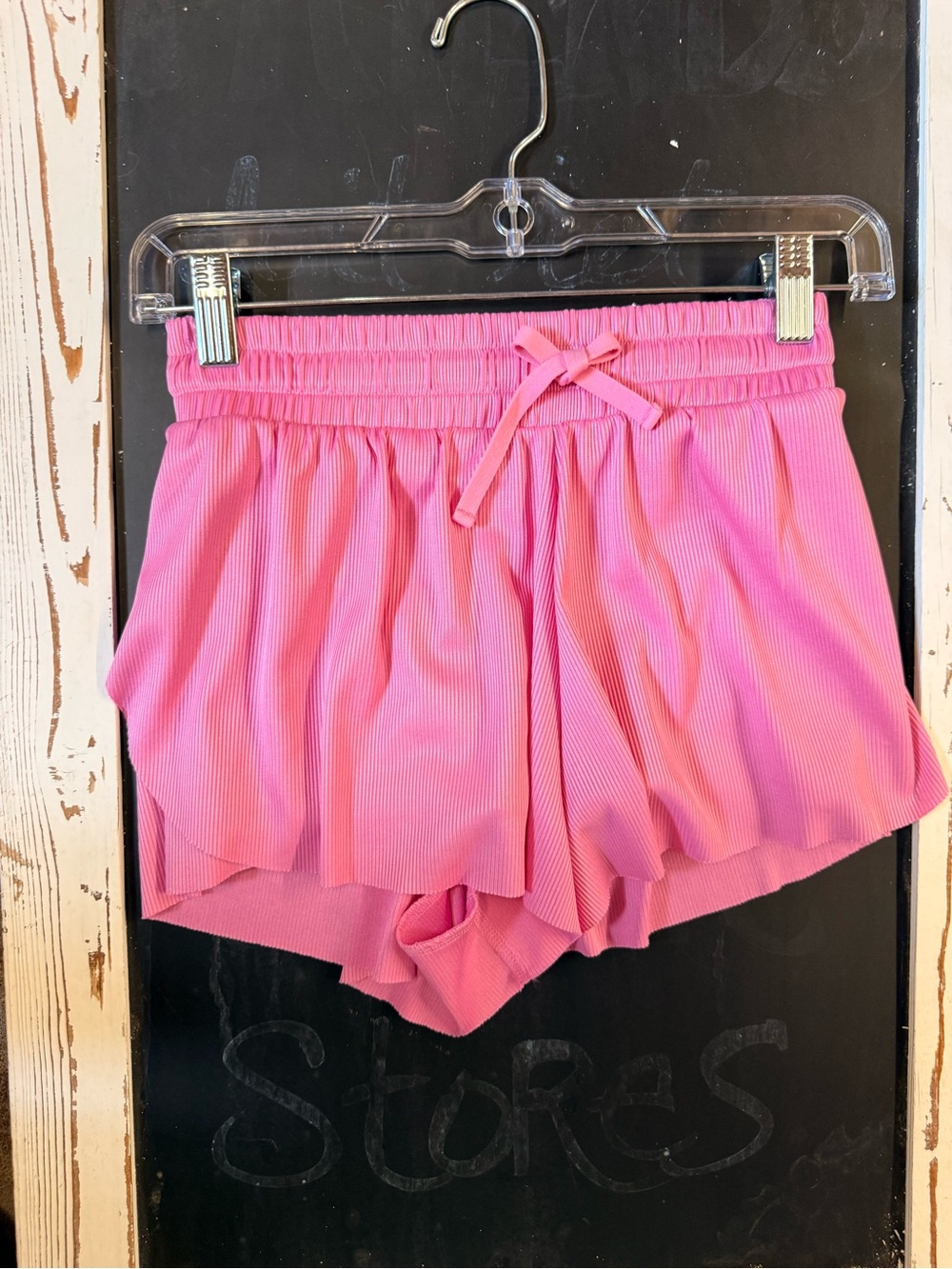 Yogalicious Pink Ribbed Elastic-Waist Pull-On Shorts